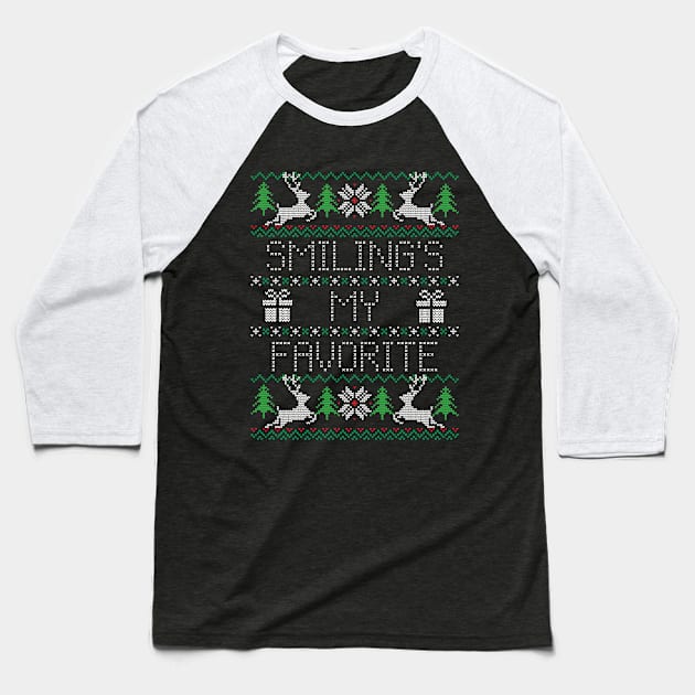 Smiling's My Favorite Sweater Baseball T-Shirt by Vandalay Industries